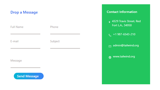  Contact Form UI design Tailwind CSS