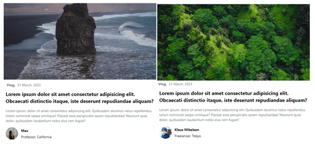 Post UI for web design Tailwind 